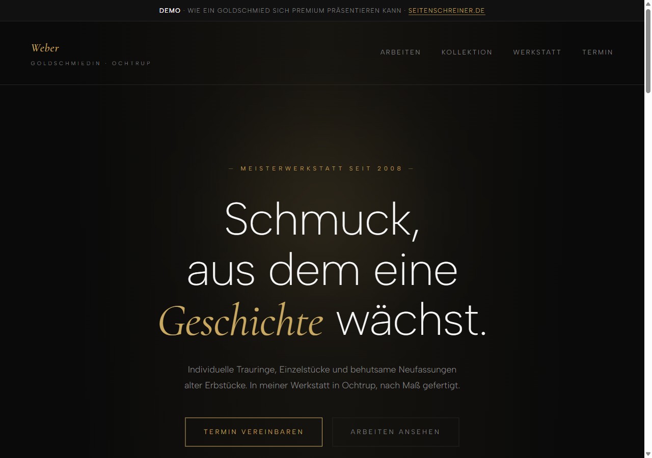 Demo Weber Goldschmiede — Premium-Stil